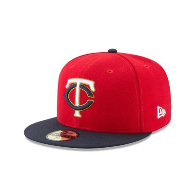 Red Minnesota Twins Hat - New Era MLB Authentic Collection 59FIFTY Fitted Caps USA5043812